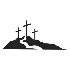 Cross symbol. Three crosses. Calvary. Vector.