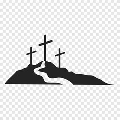 Cross symbol. Three crosses. Calvary. Vector.