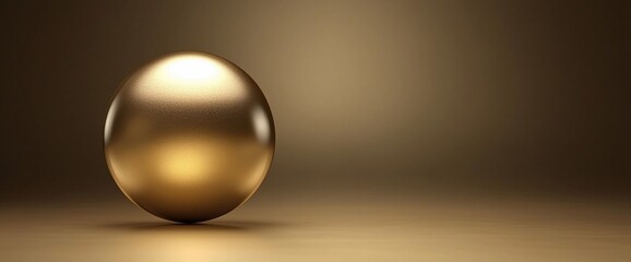 Golden Sphere on a Studio Background