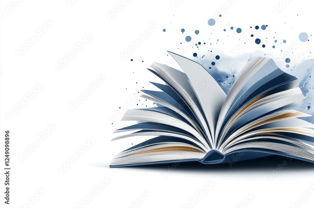 Poster a clean minimalist icon of an open book with a library building silhouette inside, symbolizing knowl