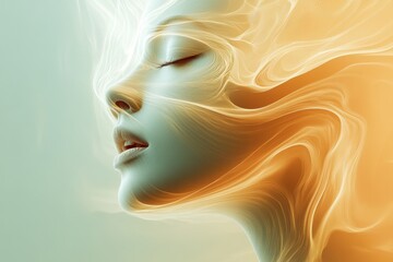 Poetic Expression of Serenity Artistic Studio Digital Art Tranquil Atmosphere Close-Up Mindfulness Concept