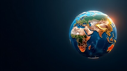 Patchwork Earth with Glowing Seams Dividing Continents for World Water Day Concepts