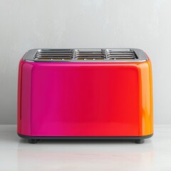 Vibrant Gradient Toaster in Pink and Orange Hue for Kitchen Decor