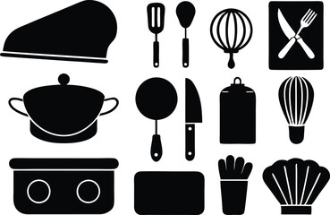 set of kitchen utensils