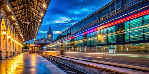 Marseille Saint Charles Train Station Departure Board - Long Exposure Night Photography