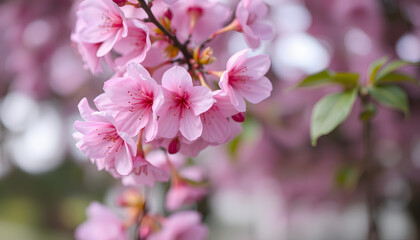Obraz premium Background of pink and purple blossoms from cloth, blurry foreground. with white shades