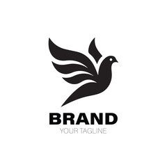 Pigeon Logo. Pigeon Logo Design. Pigeon Logo Brand. Pigeon Logo Vector Design Isolated on White Background
