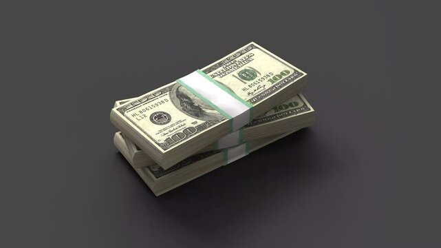A stack of green dollar bills in a simple, flat vector style, symbolizing wealth, finance, and prosperity against a dark background.