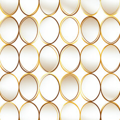  A seamless pattern of thin gold lines forms an intricate geometric design on a white background. 