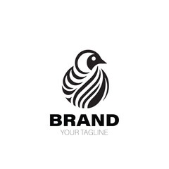 Pigeon Logo. Pigeon Logo Design. Pigeon Logo Brand. Pigeon Logo Vector Design Isolated on White Background