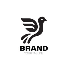 Obraz premium Pigeon Logo. Pigeon Logo Design. Pigeon Logo Brand. Pigeon Logo Vector Design Isolated on White Background