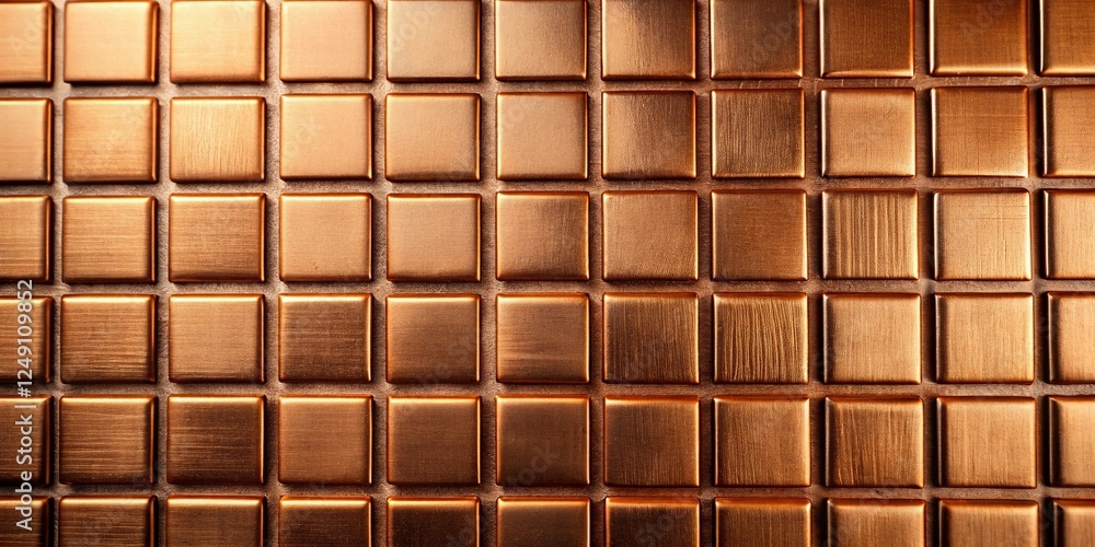 Poster minimalist copper square pattern texture background - abstract geometric design