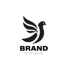 Pigeon Logo. Pigeon Logo Design. Pigeon Logo Brand. Pigeon Logo Vector Design Isolated on White Background