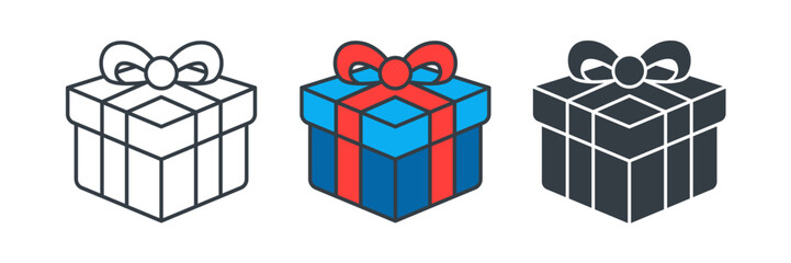 Gift Box icon symbol vector illustration isolated on white background