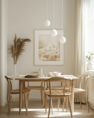 Cozy Minimalist Dining Room with Natural Light and Elegant Decor