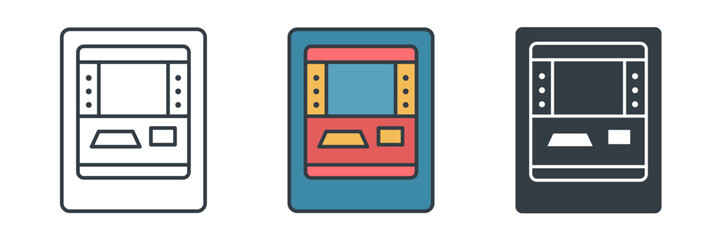Atm Machine icon symbol vector illustration isolated on white background