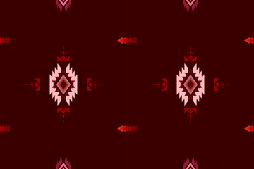 Ikat ethnic geometric abstract embroidery oriental traditional seamless pattern. Native geometry decorative design for fabric, clothing, wallpaper, background, interior, decoration, illustration
