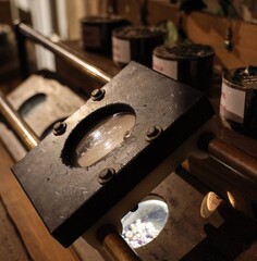 Old Mill Exploration: Interior view of an old mill with vintage tools, appealing to enthusiasts of historical sites and antique machinery.
