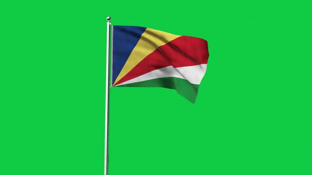High detailed flag of Seychelles. National Seychelles flag. Africa. 3D Render.