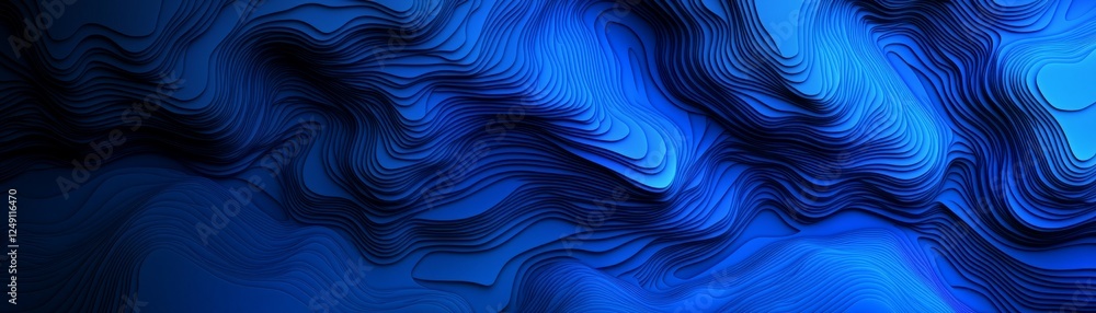 Aufkleber an abstract image featuring flowing waves of deep blue hues, creating a sense of movement and depth.