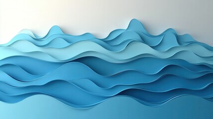 Abstract ocean waves paper art background