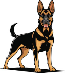 Belgian Malinois dog mascot logo design concept vector illustration white background	