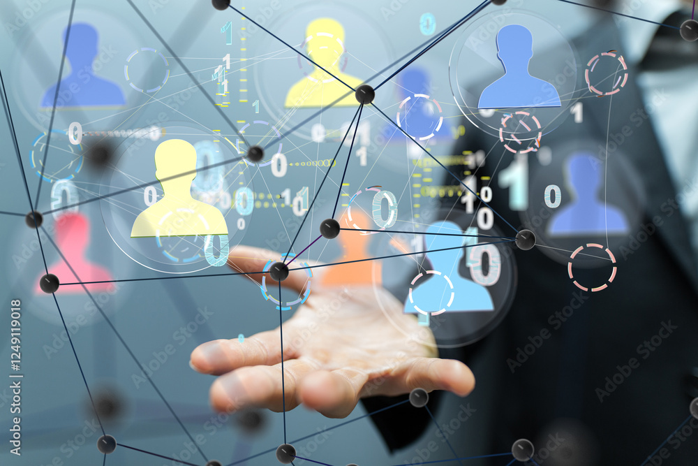 Poster communication network digital group connect