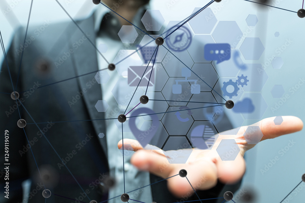 Poster 2d rendering Cloud computing, Cloud Computing Concept