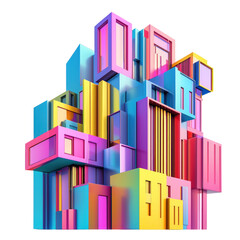 abstract colorful 3d house 