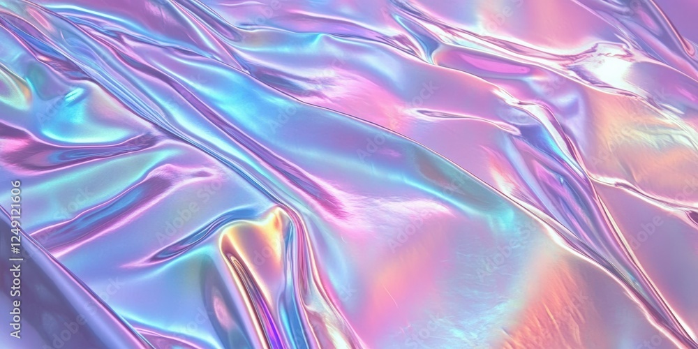 Aufkleber holographic iridescent foil texture with fluid patterns in soft pastel colors for modern design and 