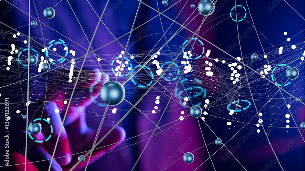 Poster conference digital network and data concept 3d