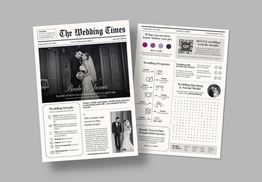 Wedding Newspaper Flyer Template