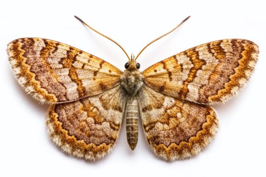 Mottled Umber Moth (Erannis defoliaria) Isolated on White Background - Candid Stock Photo