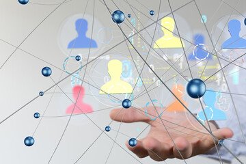 Abstract network of physical devices on the Internet using a network connection with statistics...