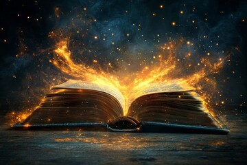 An Enchanted Book Emanating Magical Sparks And Glowing Light, Symbolizing Wonder And Creativity.