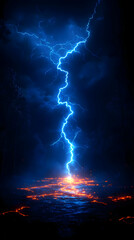 Naklejka premium Dramatic Night Lightning Storm