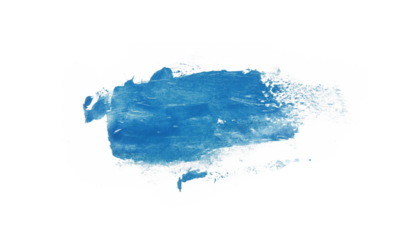 blue watercolor paint brush stroke isolated on transparent background. art and watercolor painting concept.	