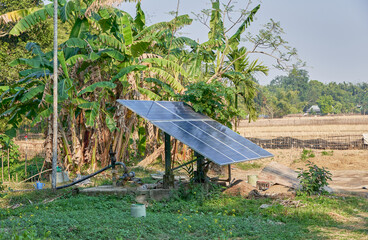 Solar powered water pump used for field irrigation