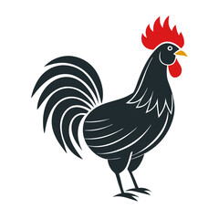 Elegant Rooster Vector Illustration with Smooth Layers.