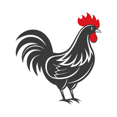 Elegant Rooster Vector Illustration with Smooth Layers.