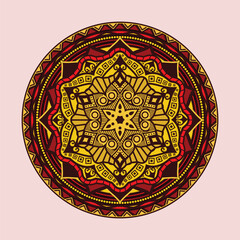 red mandala vintage vector