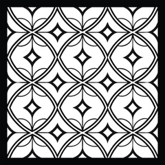 Fototapeta premium Vector ethnic pattern with symmetrical elements. Repeating geometric tiles from striped elements.Monochrome texture.Black and white pattern for wallpapers and backgrounds Decorative ethnic ornament fo