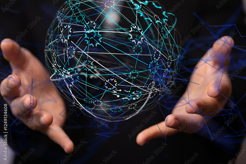 Poster the global network of people global - neural network exposure digital