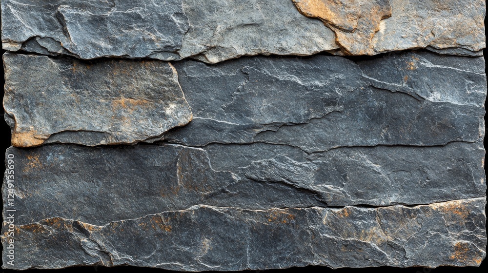 Poster a textured background of layered slate stone in varying shades of gray and brown, showcasing natural