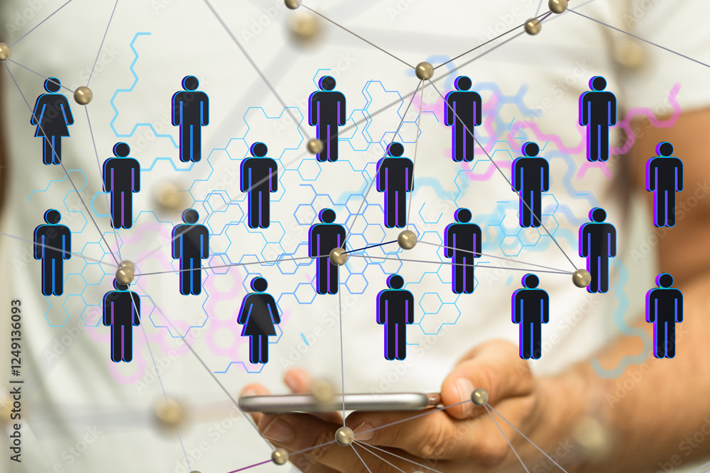 Poster Abstract technology group and data 3d