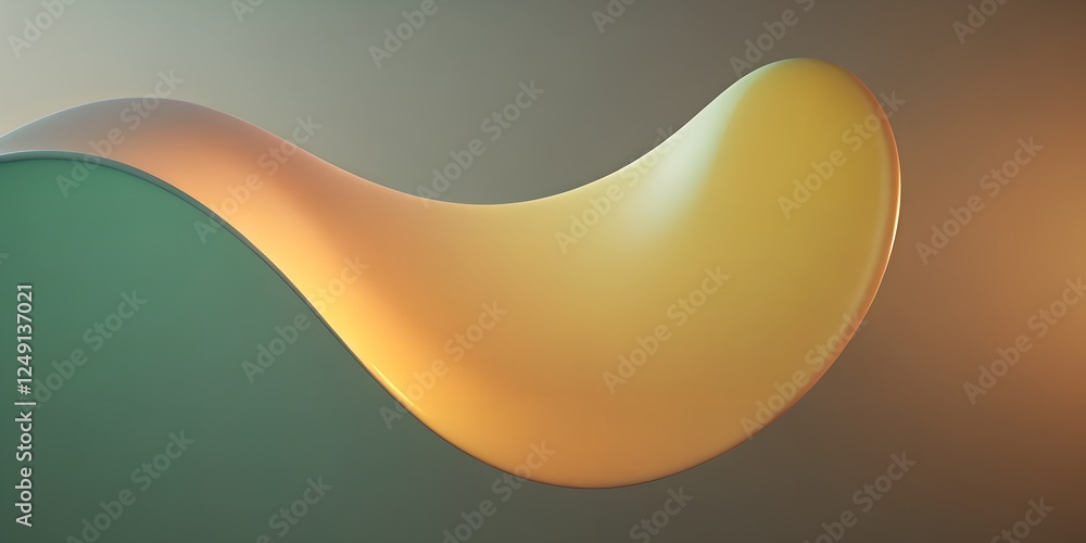 Aufkleber abstract design featuring a flowing shape with warm and cool tones in a soft background ambiance