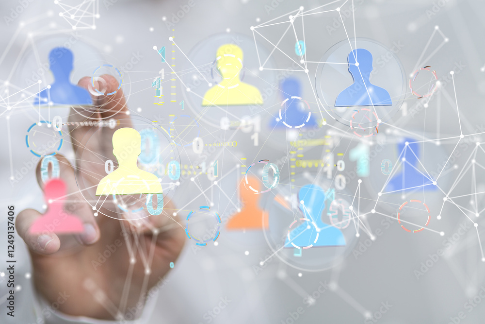Poster communication network digital group connect