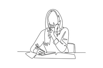 Campus activity concept. Single line draw design vector graphic illustration.