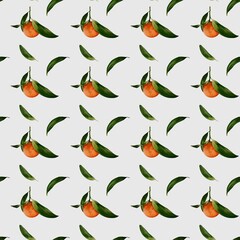 Vibrant tangerine watercolor pattern for textile and packaging design