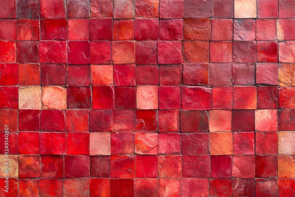 Poster panoramic view of a red brick wall texture background for visual design and aesthetic use